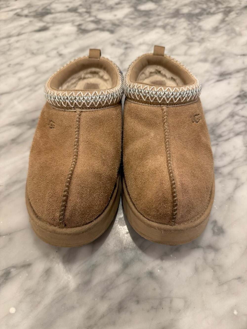 UGG Kids' Tasman Chestnut Suede Slides Size 4
